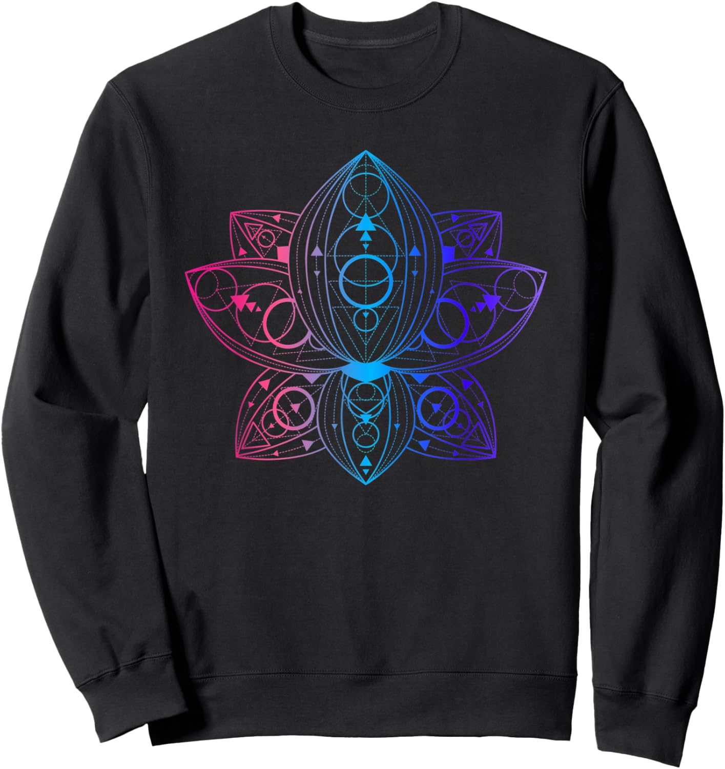 Sacred Geometry Lotus Art Good Vibes Only Yoga Sweatshirt - Sweatshirt | Black