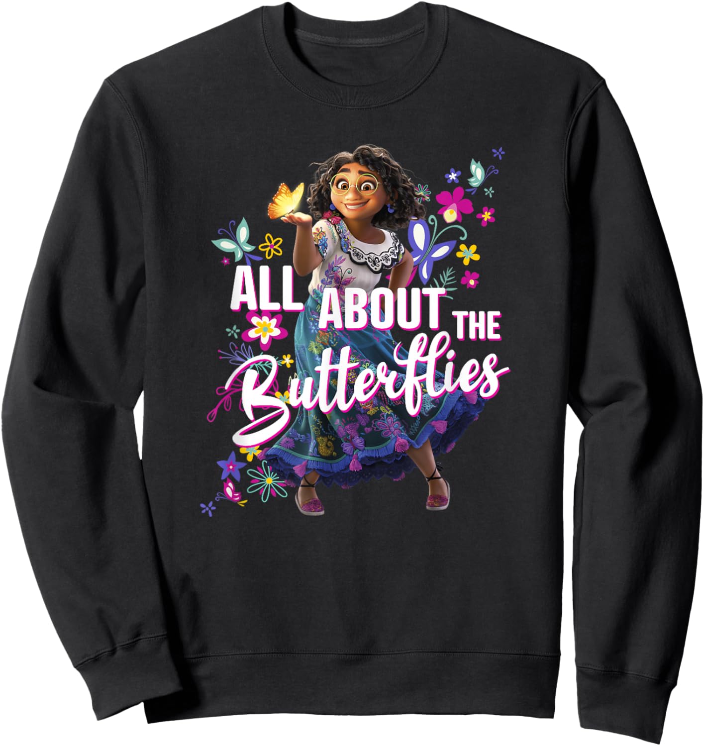 Disney Encanto All About The Butterflies Maribel Poster Sweatshirt - Sweatshirt | Black