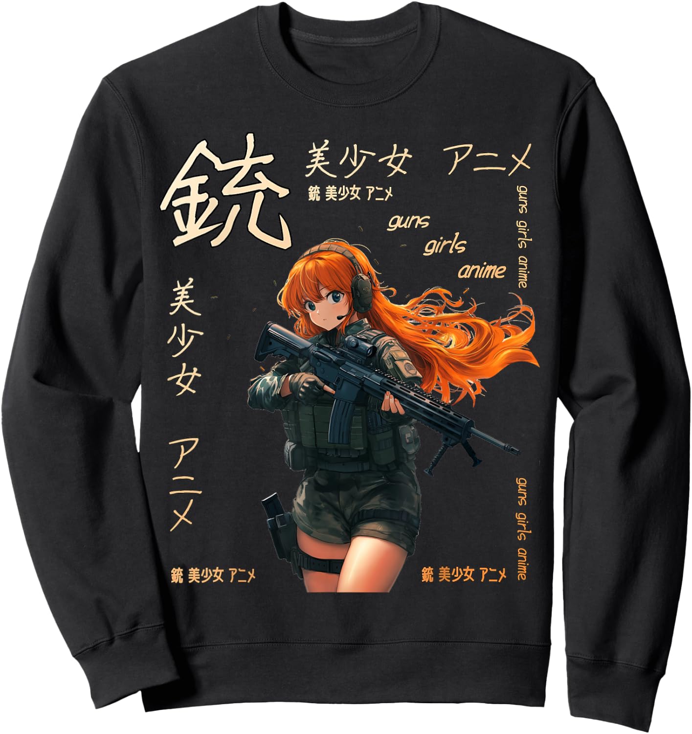 Anime Waifu Graphic Sweatshirt - Sweatshirt | Black