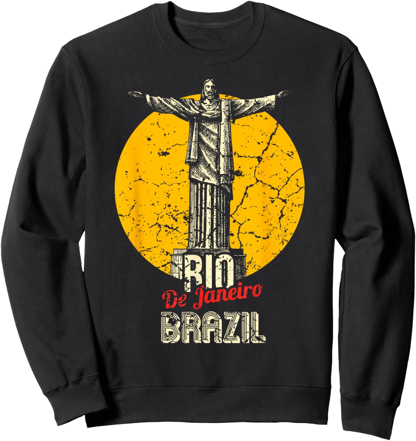 Rio de Janeiro Brazil Brazilian Christ the Redeemer Statue Sweatshirt - Sweatshirt | Black