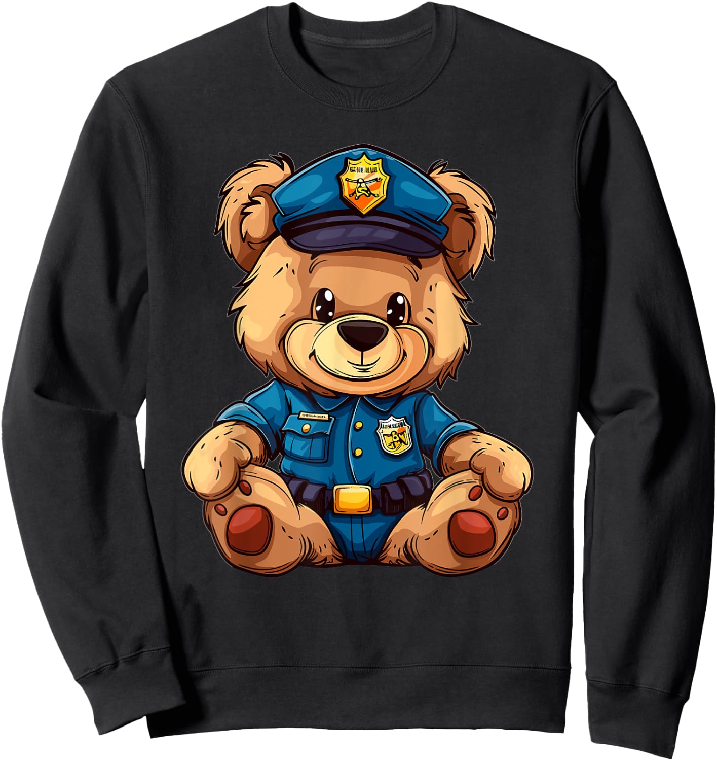 Kids Police Teddy Sweatshirt - Sweatshirt | Black