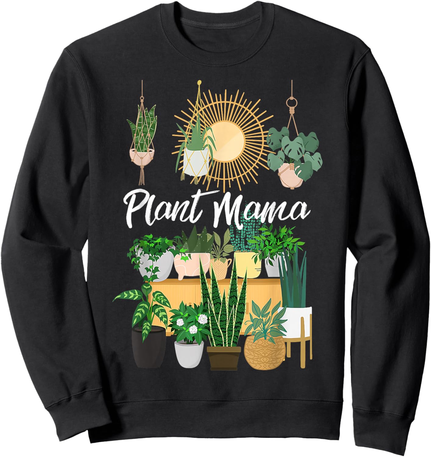 Plant Mama Crazy Plant lady Mom Indoor Flower Floral Garden Sweatshirt - Sweatshirt | Black