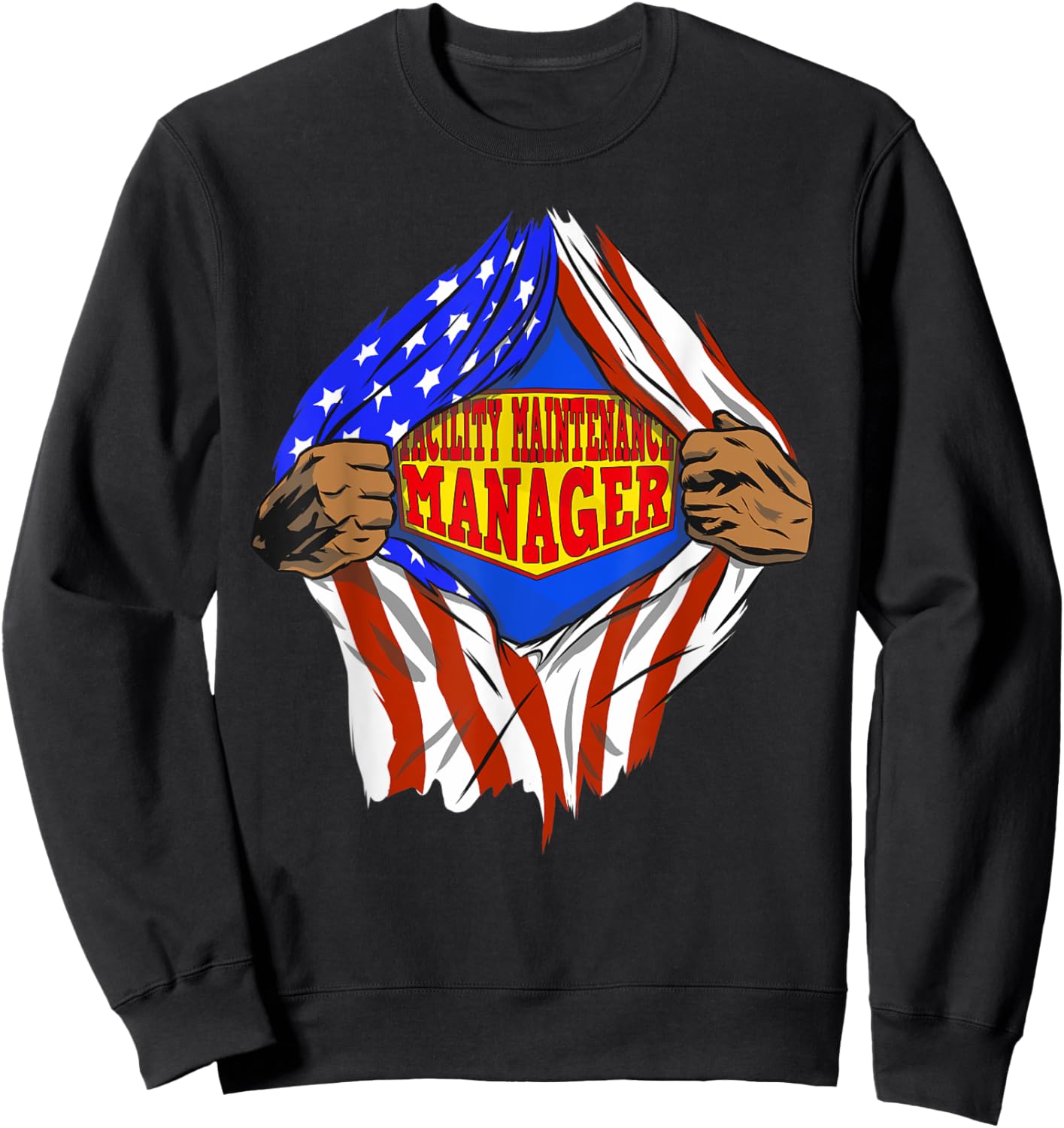 Funny Super Facility Maintenance Manager Hero Job Sweatshirt - Sweatshirt | Black