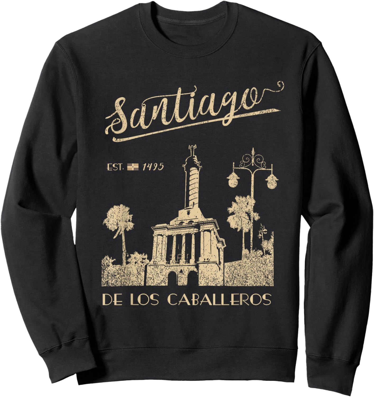 SANTIAGO De Los Caballeros Dominican Republic Vintage Sweatshirt - Sweatshirt | Black