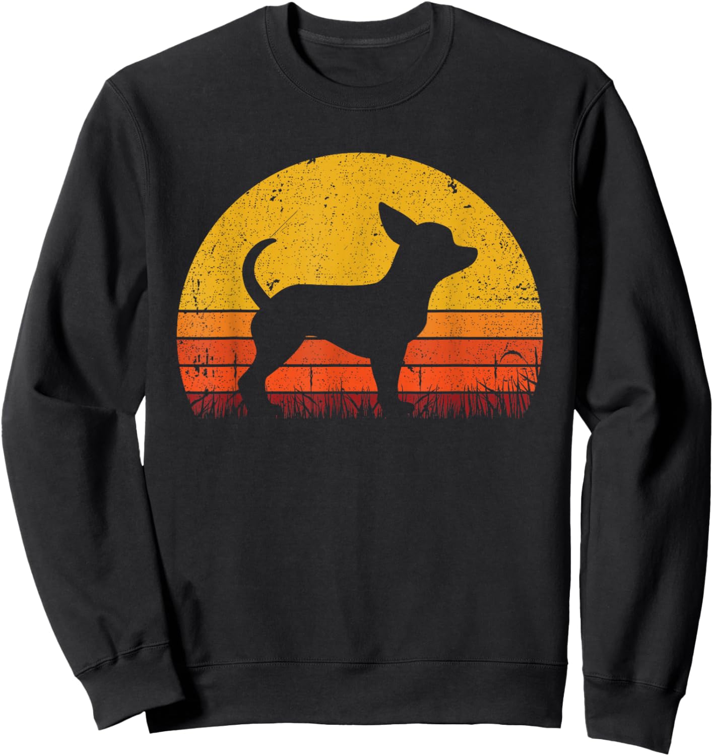 Retro Chihuahua Men Women Dog Mom Dad Chihuahua Sweatshirt - Sweatshirt | Black