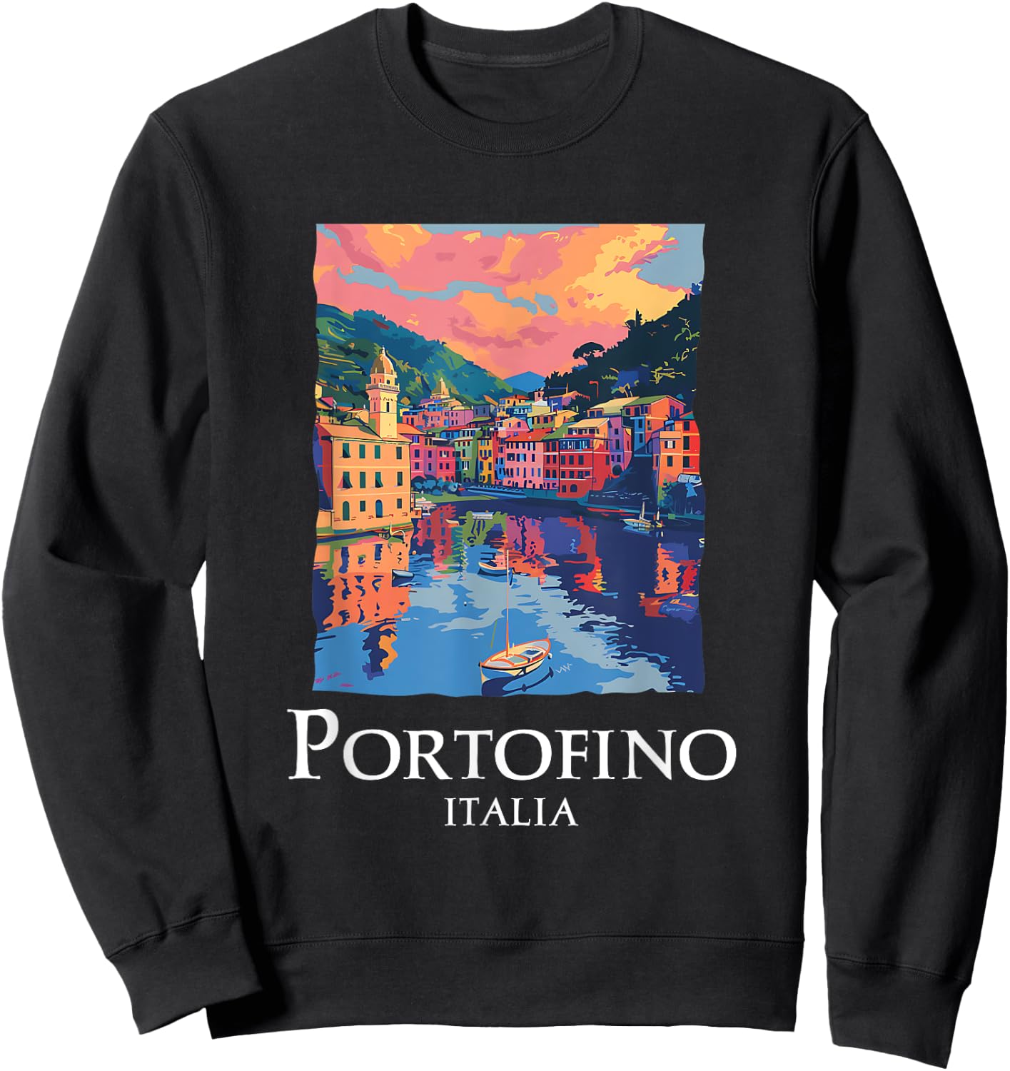 Italy Portofino Souvenir / Portofino Sweatshirt - Sweatshirt | Black