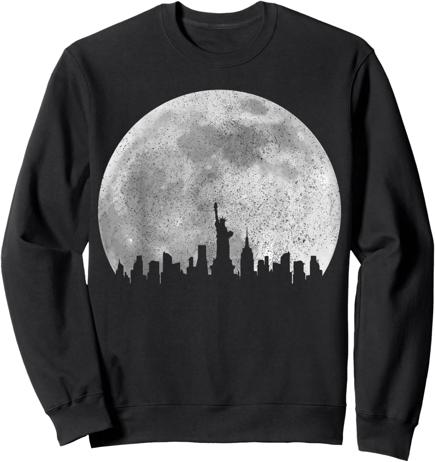 New York City NYC NY Skyline Moon Pride Vintage Sweatshirt - Sweatshirt | Black