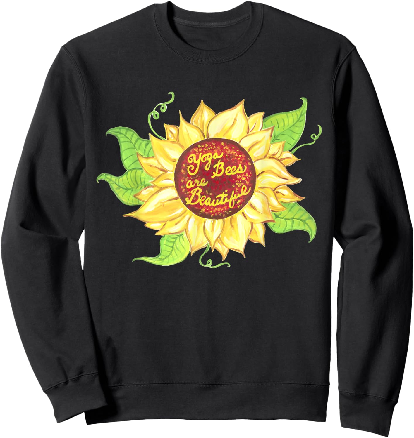 Yoga Bees Sunflower Sweatshirt - Sweatshirt | Black