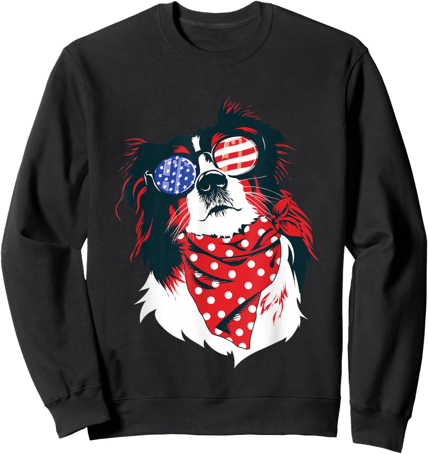 Australian Shepherd 4th of July Shirt Aussie Mom Sweatshirt - Sweatshirt | Black