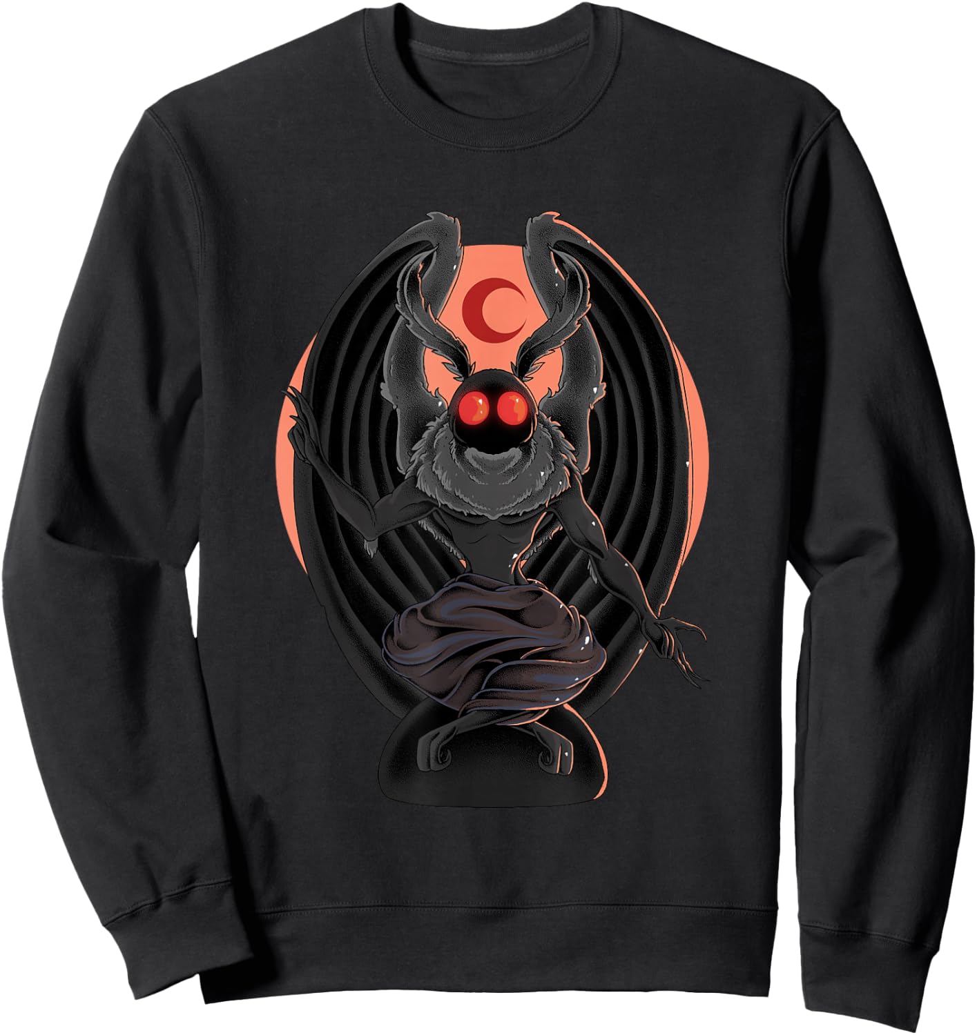 Cryptid Baphomet Mothman Shirt Cryptozoology Cryptidcore Sweatshirt - Sweatshirt | Black