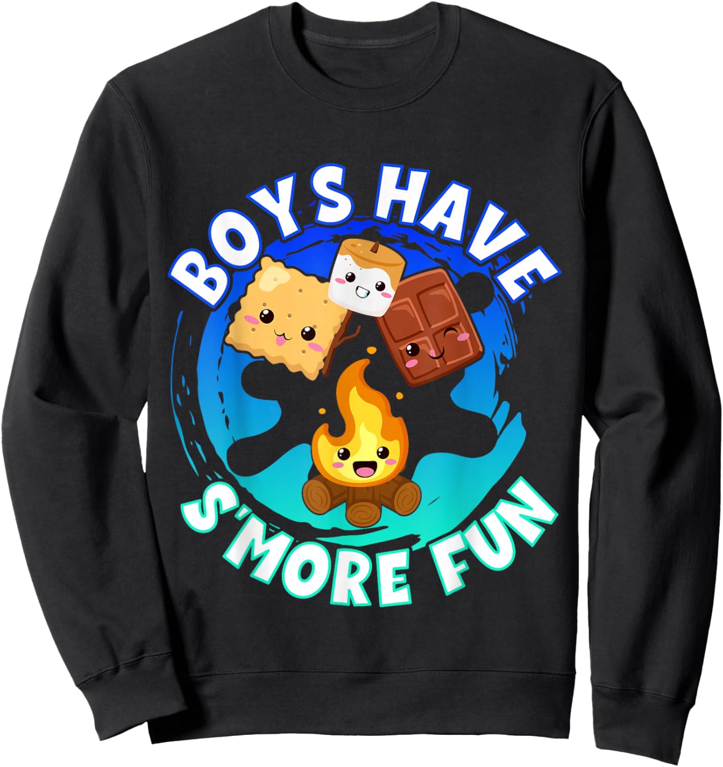 Boys Have S'more Fun Weekend Clamping Boys Sweatshirt - Sweatshirt | Black