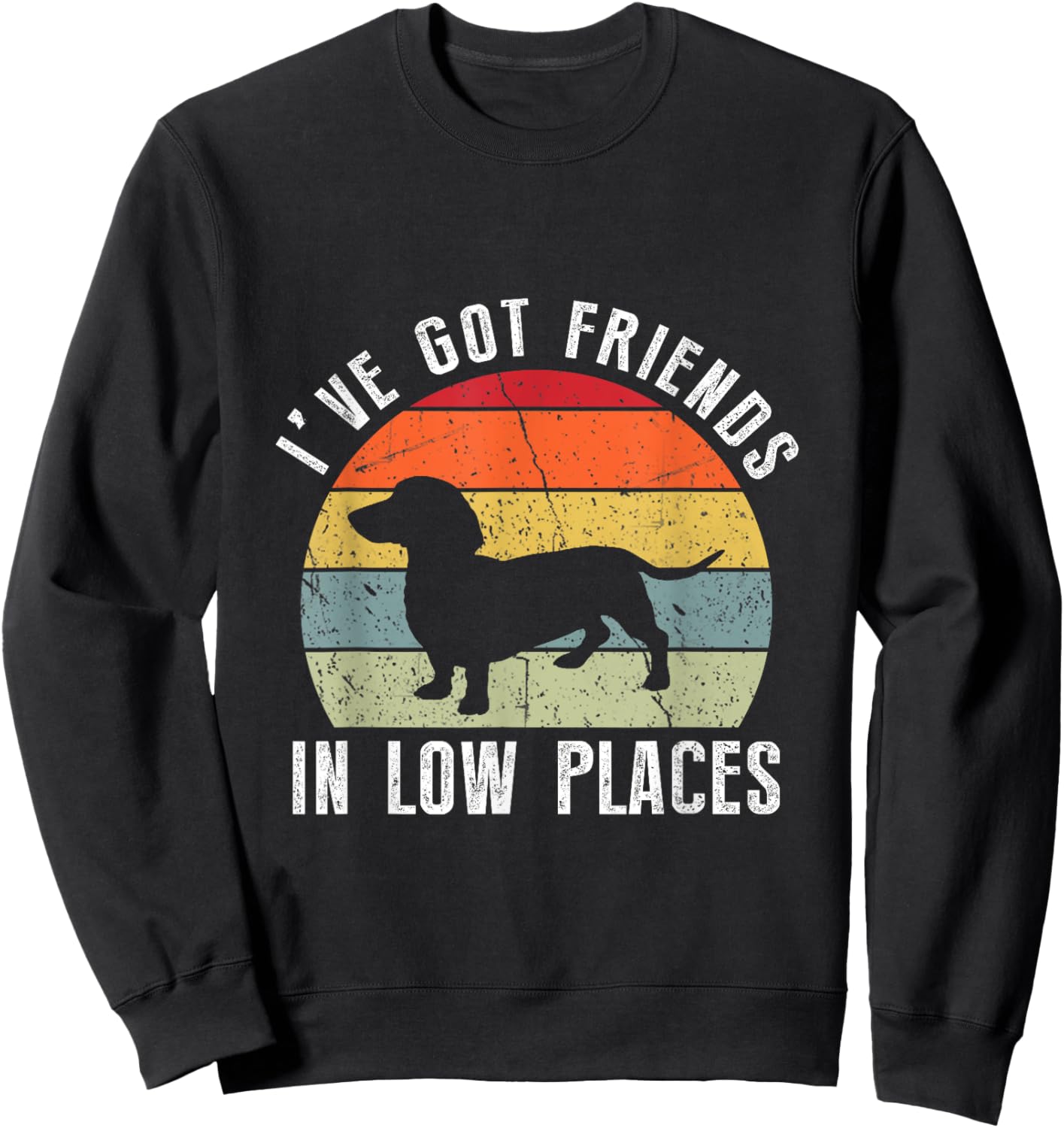 I've Got Friends In Low Places Dachshund Wiener Dog Sweatshirt - Sweatshirt | Black