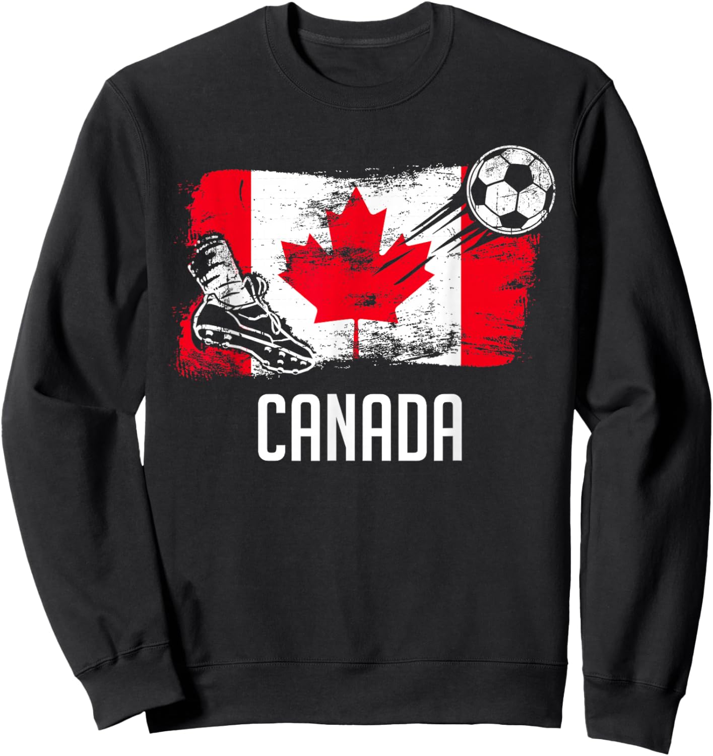 Canada Flag Jersey Canadian Soccer Team Canadian Sweatshirt - Sweatshirt | Black