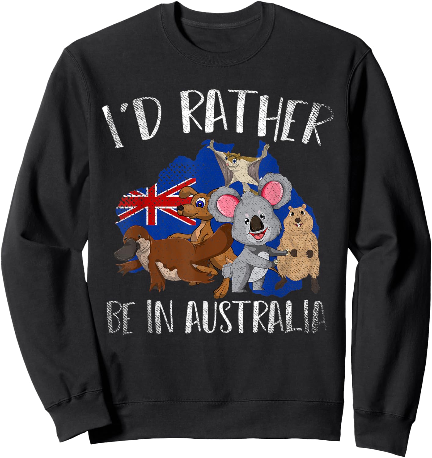 Id Rather Be In Australia Cute Aussie Zoo Animals Australia Sweatshirt - Sweatshirt | Black