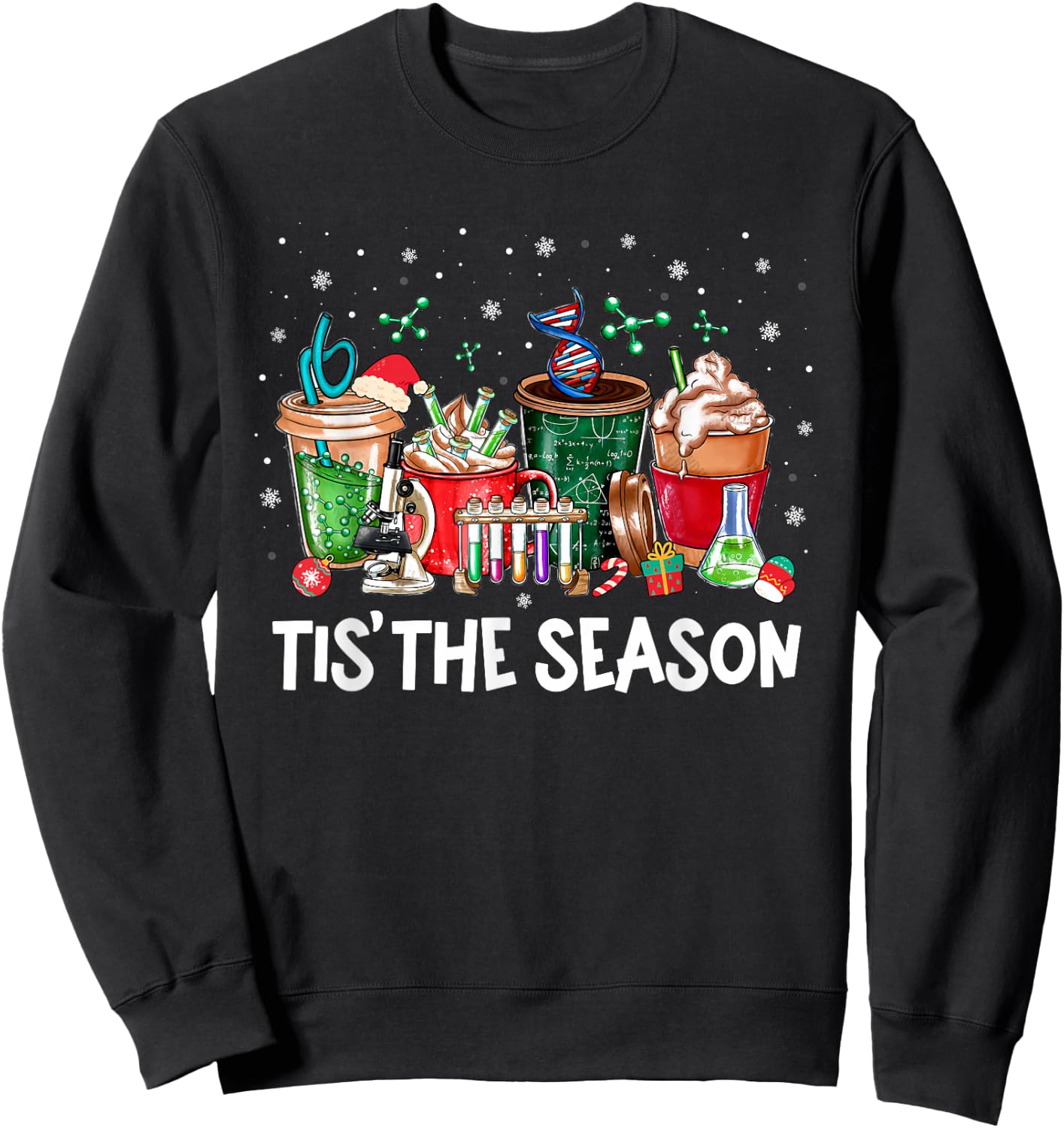 Lab Tech Laboratory Technician Christmas Xmas Tis The Season Sweatshirt - Sweatshirt | Black