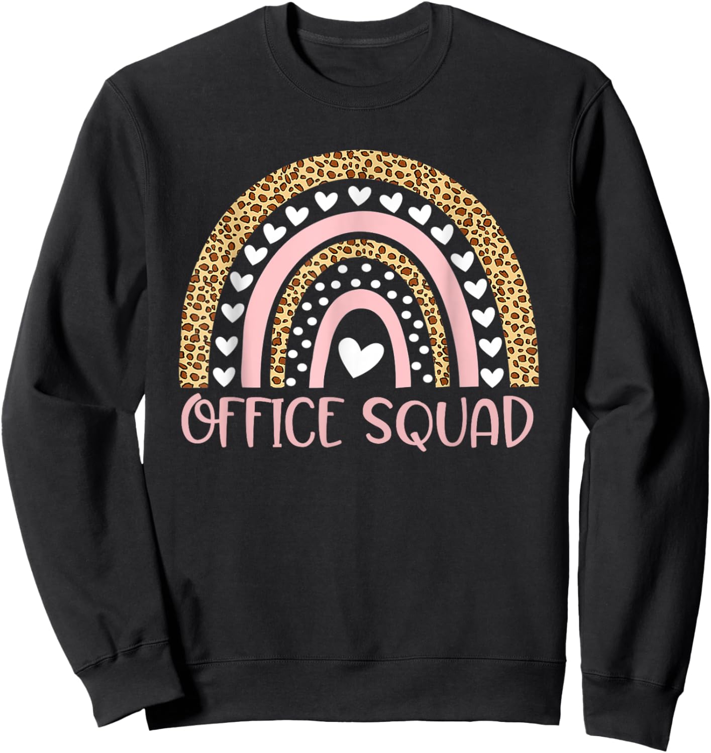 Office Squad Rainbow Leopard - Admin Staff School Secretary Sweatshirt - Sweatshirt | Black