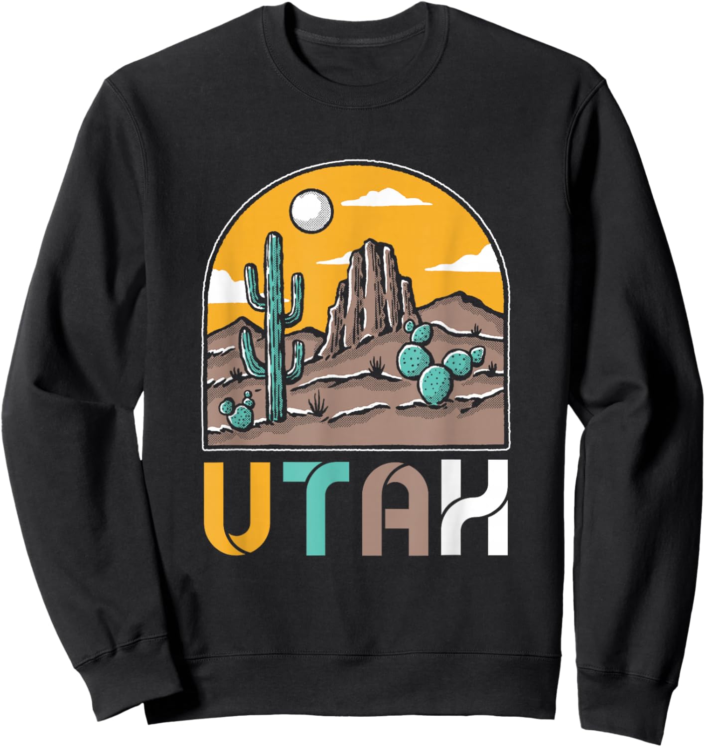 Utah Nature | National Park | Cactus Desert Utah Sweatshirt - Sweatshirt | Black