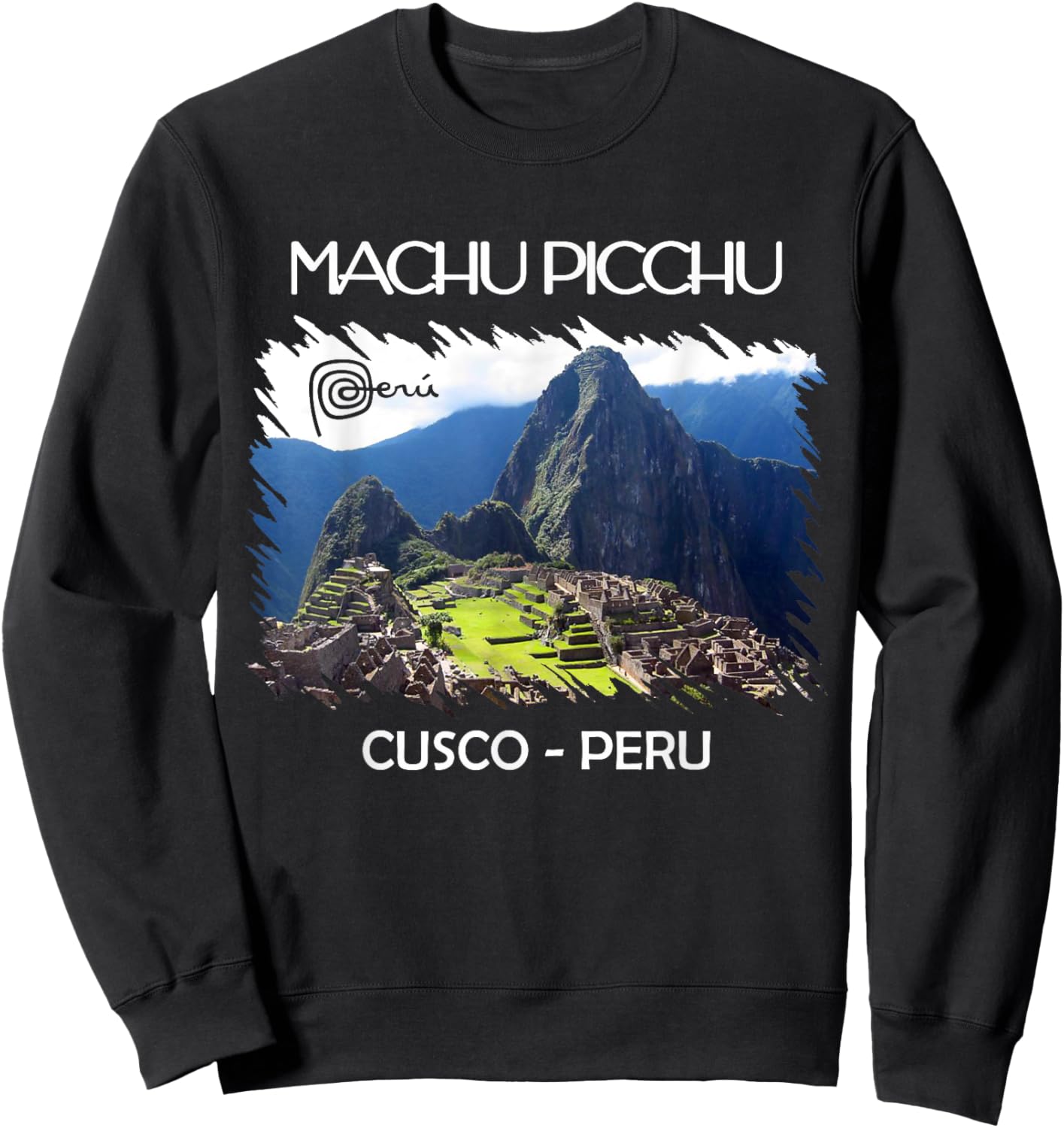 Vintage Peru shirt Cusco Machu Picchu llama jersey souvenir Sweatshirt - Sweatshirt | Black
