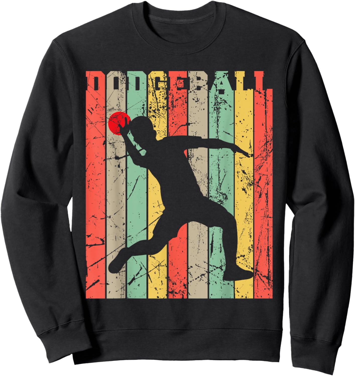 Retro Dodgeball Player Ball Game Dodgeballer Sweatshirt - Sweatshirt | Black