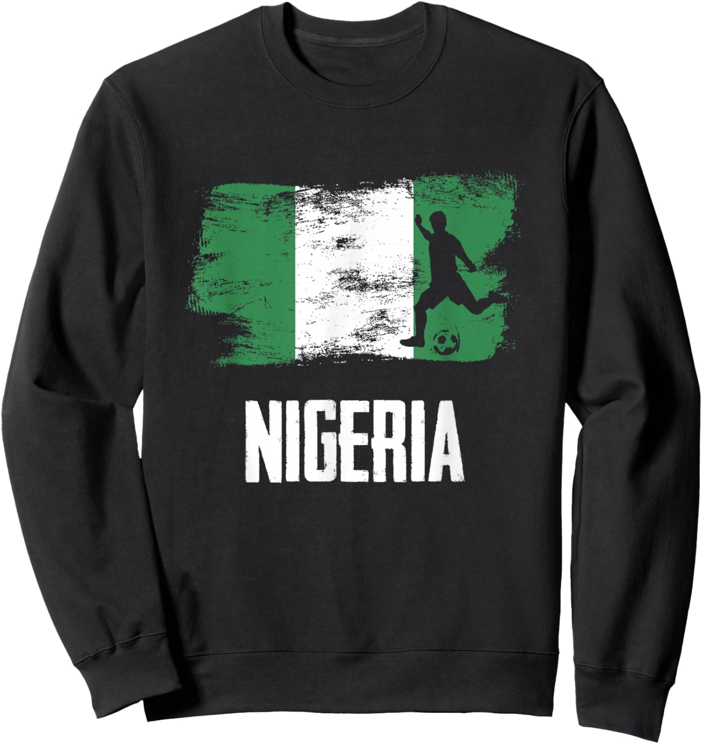 Nigeria Flag Jersey Nigerian Soccer Team Nigerian Sweatshirt - Sweatshirt | Black
