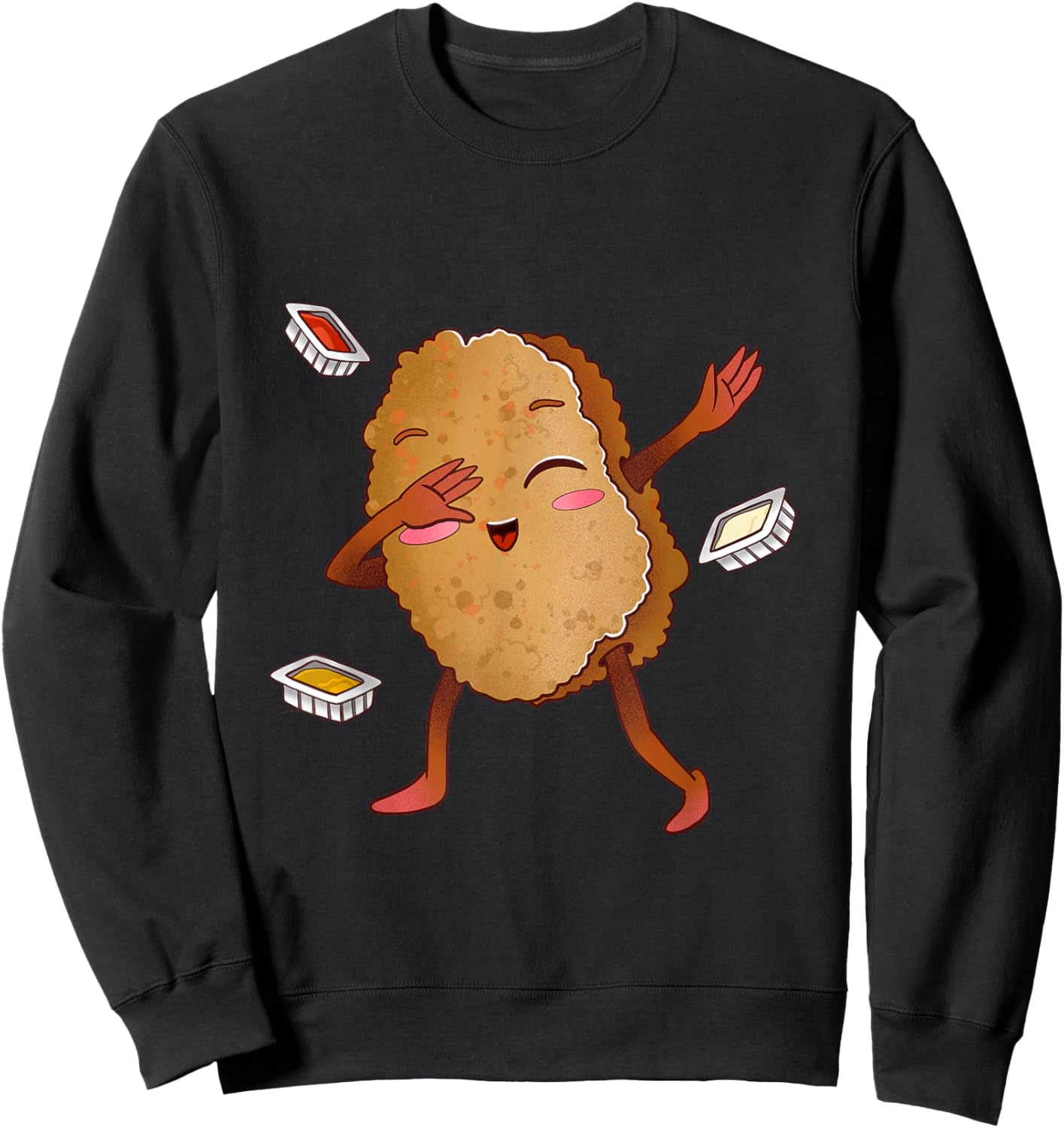 Funny Dabbing Chicken Nugget Chicken Nuggets Lover Sweatshirt - Sweatshirt | Black