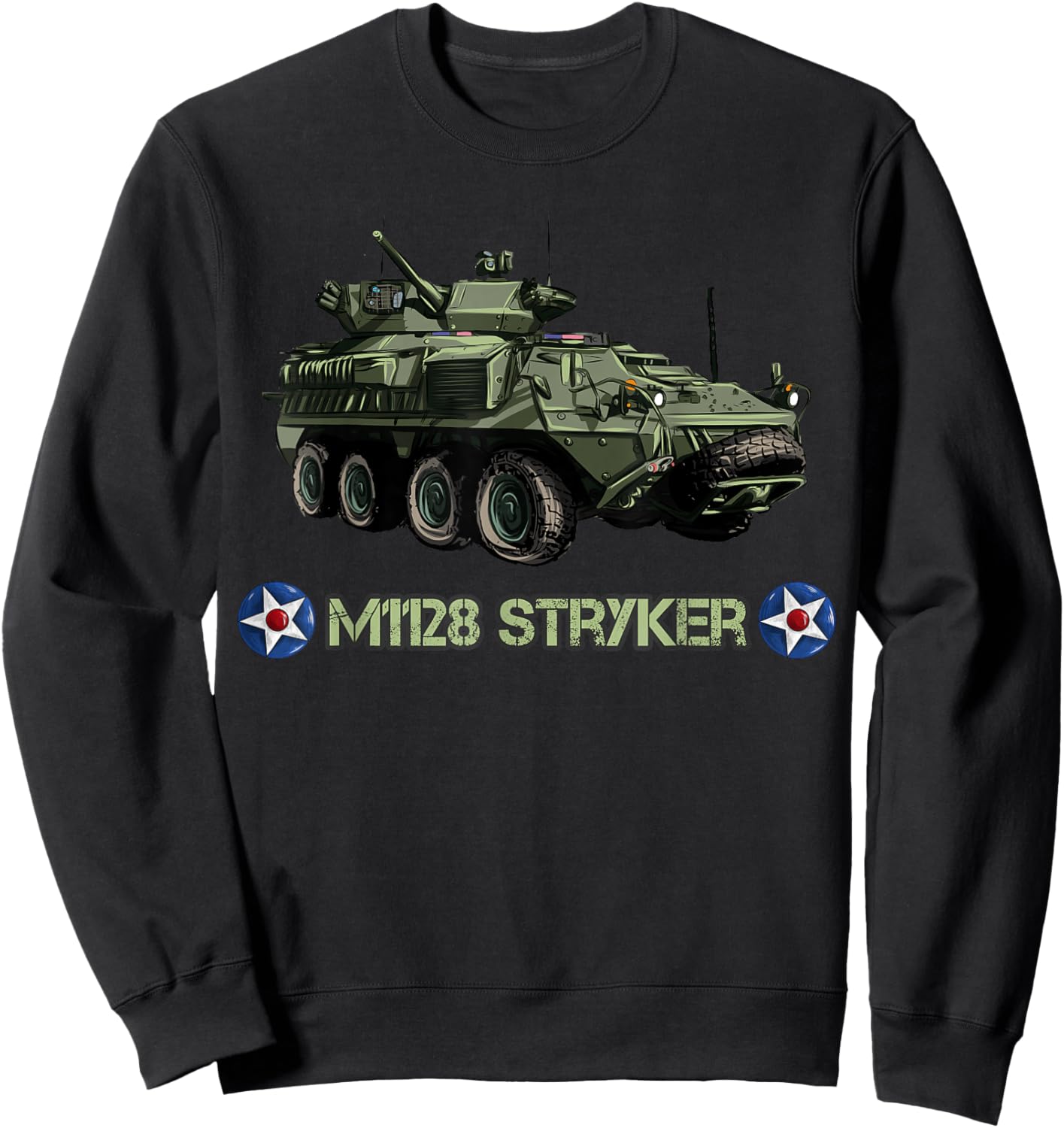 American Military Tank Vehicle M1128 Stryker Sweatshirt - Sweatshirt | Black