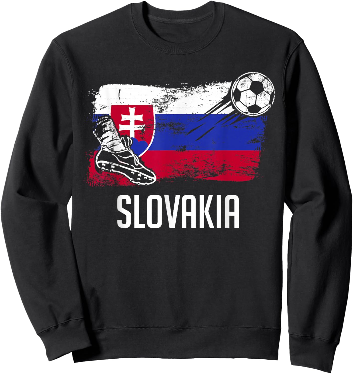 Slovakia Flag Jersey Slovak Soccer Team Slovak Sweatshirt - Sweatshirt | Black