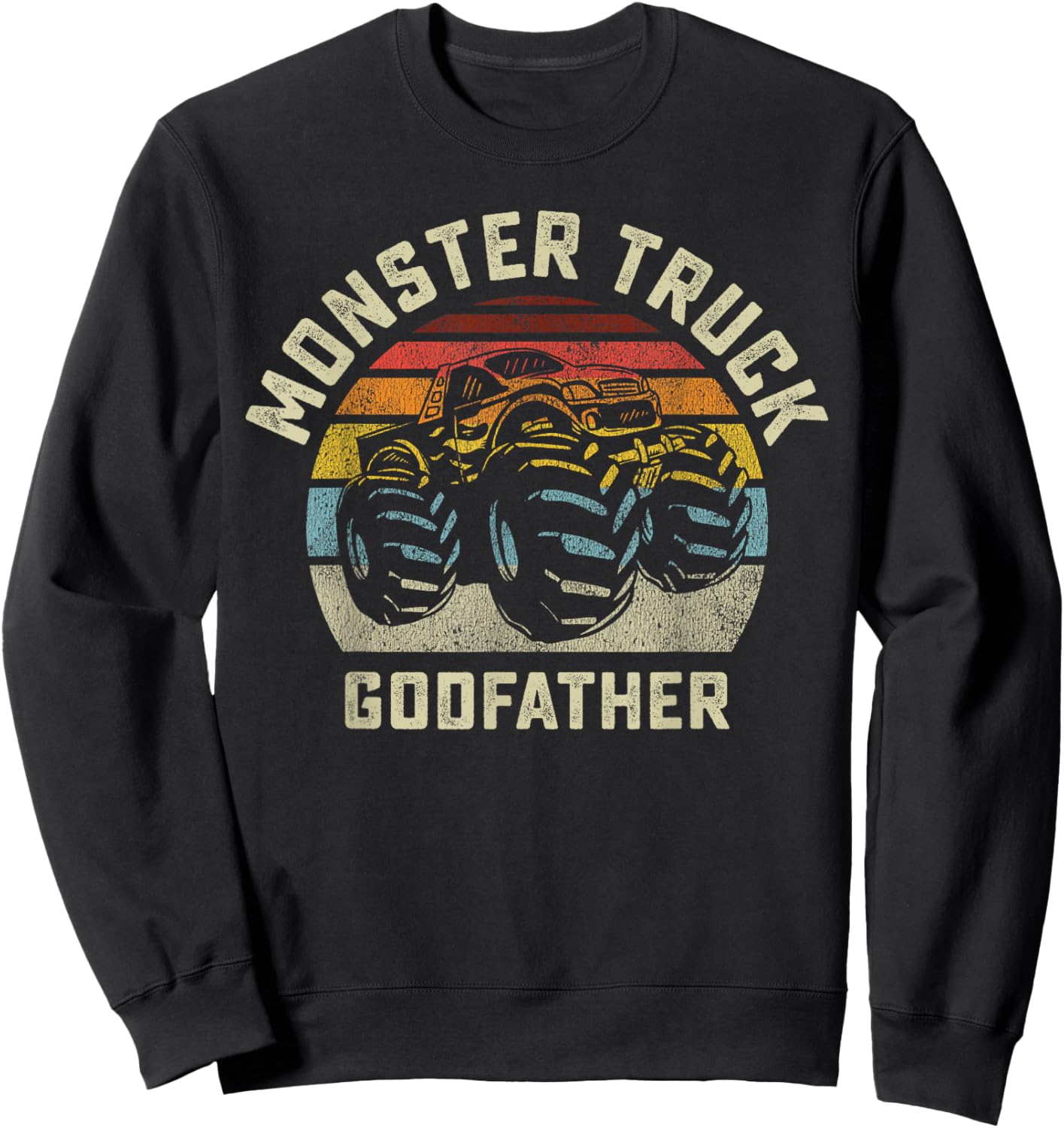 Monster Truck Godfather Vintage Retro Style Men Sweatshirt - Sweatshirt | Black