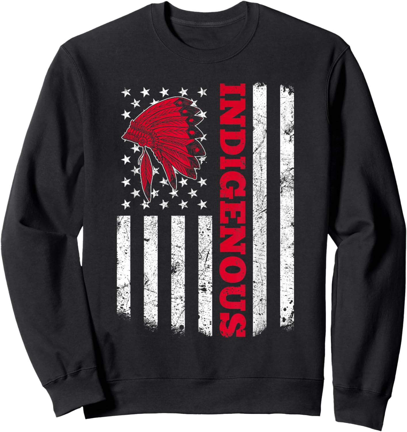 Indigenous American Flag for Native Americans Sweatshirt - Sweatshirt | Black