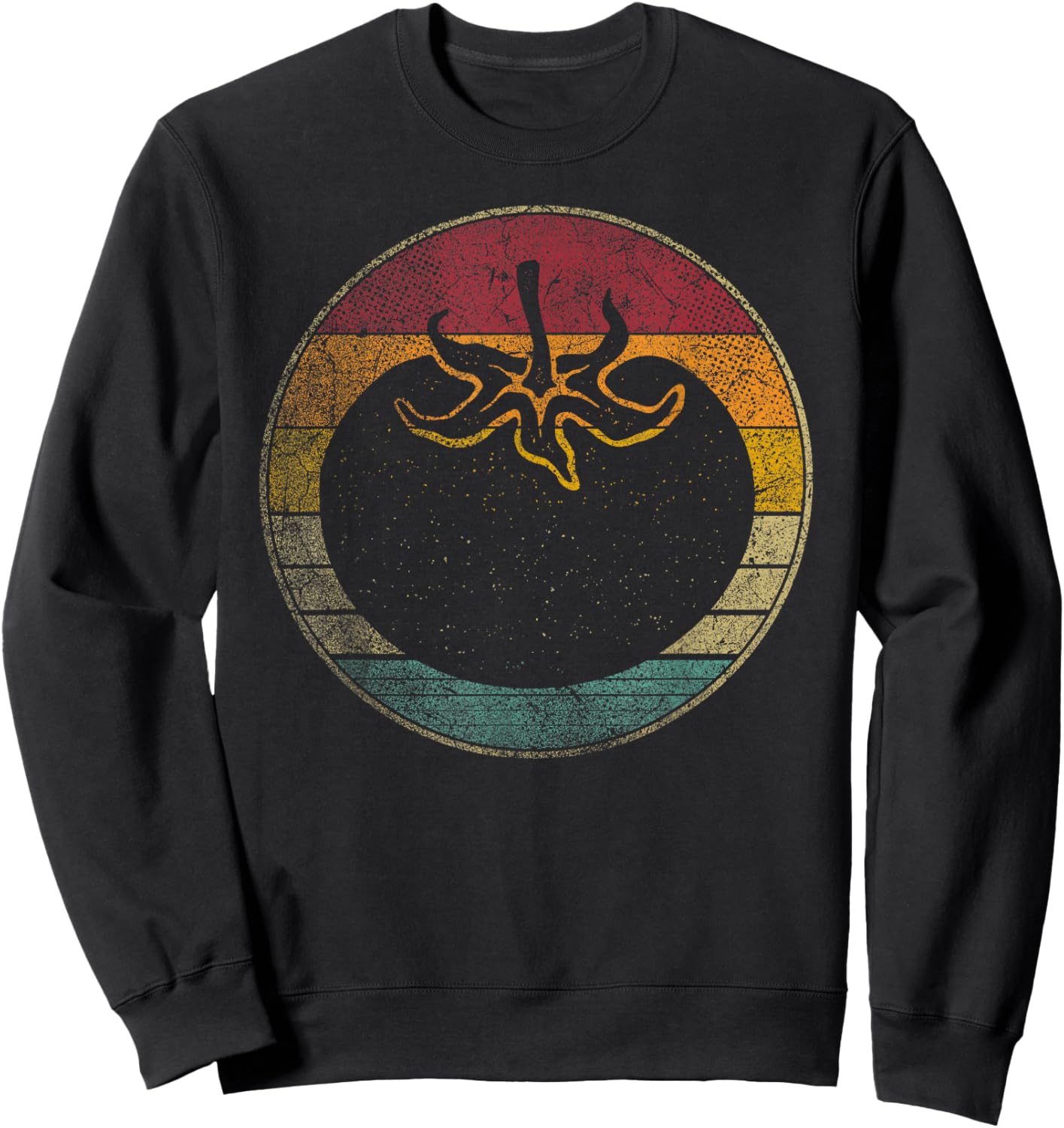 Tomato Food Cooking Chef Vintage Distressed Retro 70s Gift Sweatshirt - Sweatshirt | Black