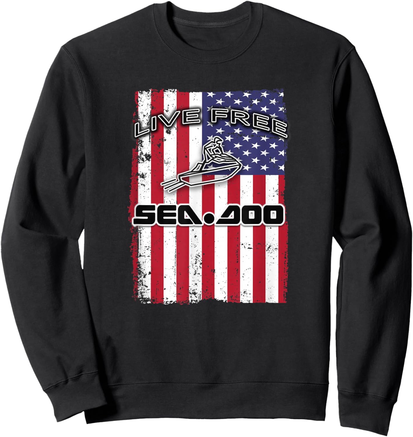 Big Wave - Seadoo American Live Free Sweatshirt - Sweatshirt | Black