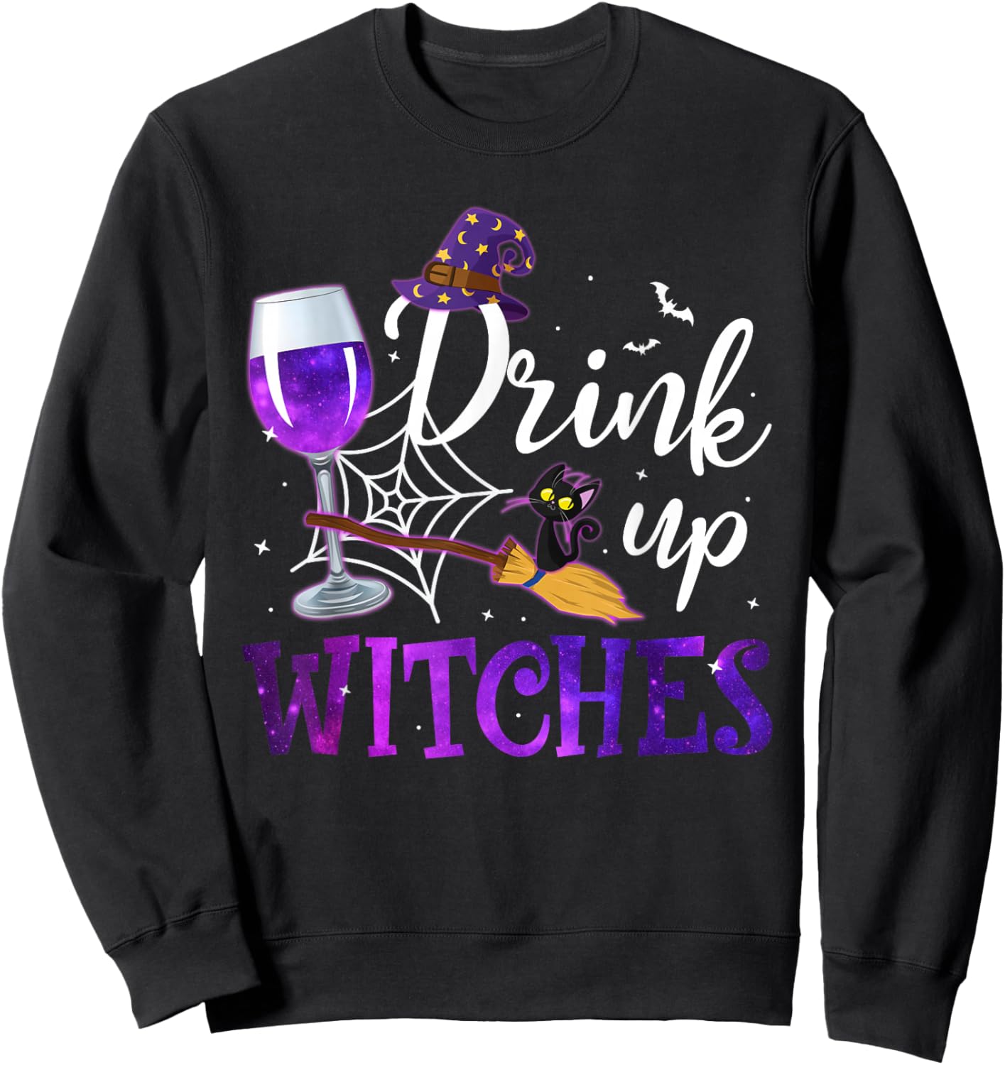 Funny Halloween Hat Drink Up Witches Funny Drink Up Witches Sweatshirt - Sweatshirt | Black
