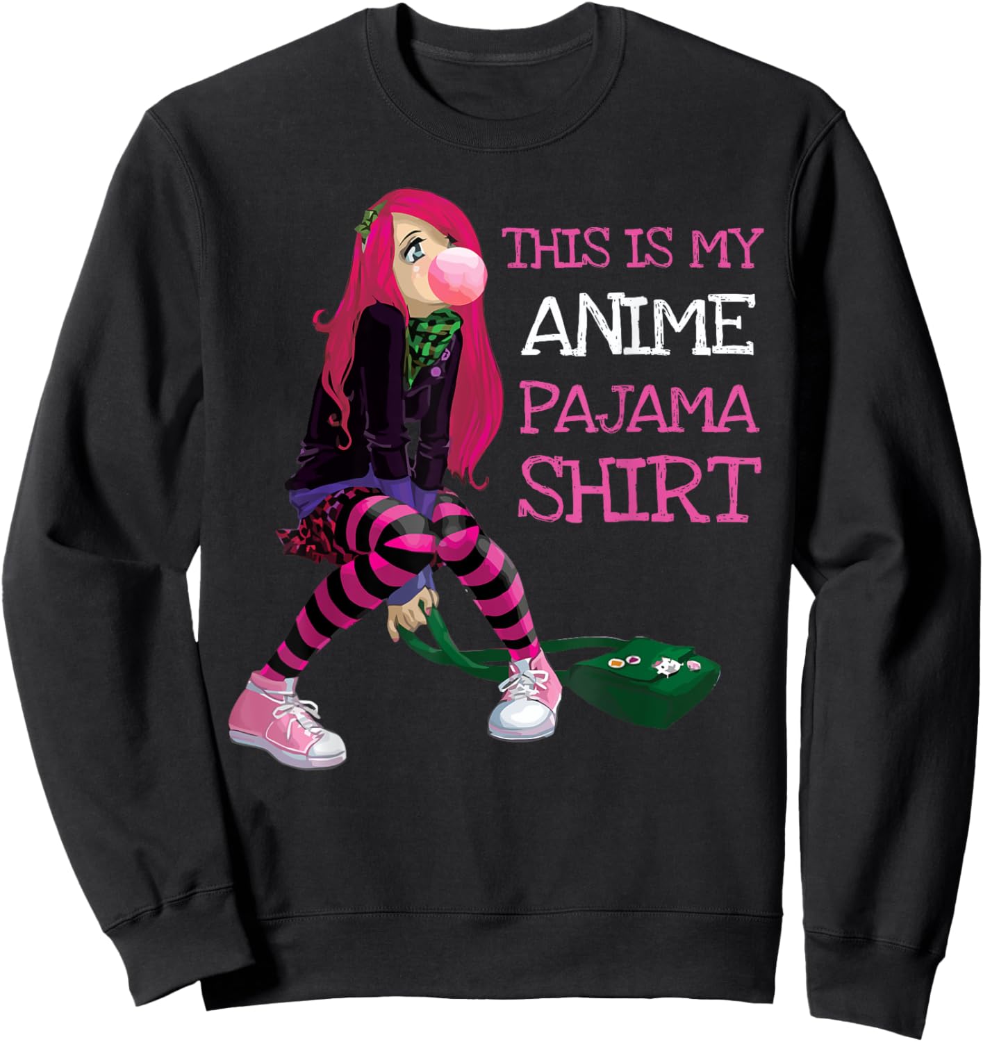 This Is My Anime Pajama Kawaii Anime Girl Goth Teen Kids Sweatshirt - Sweatshirt | Black