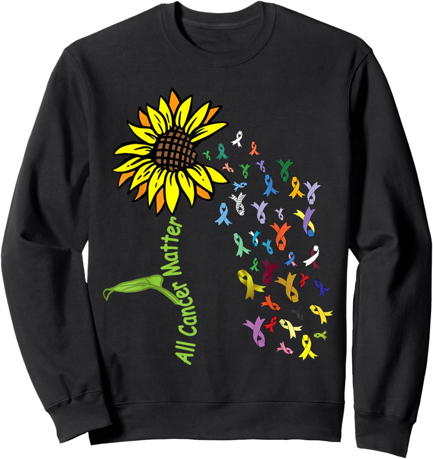 All Cancer Matters Awareness Day Ribbon Sweatshirt - Sweatshirt | Black