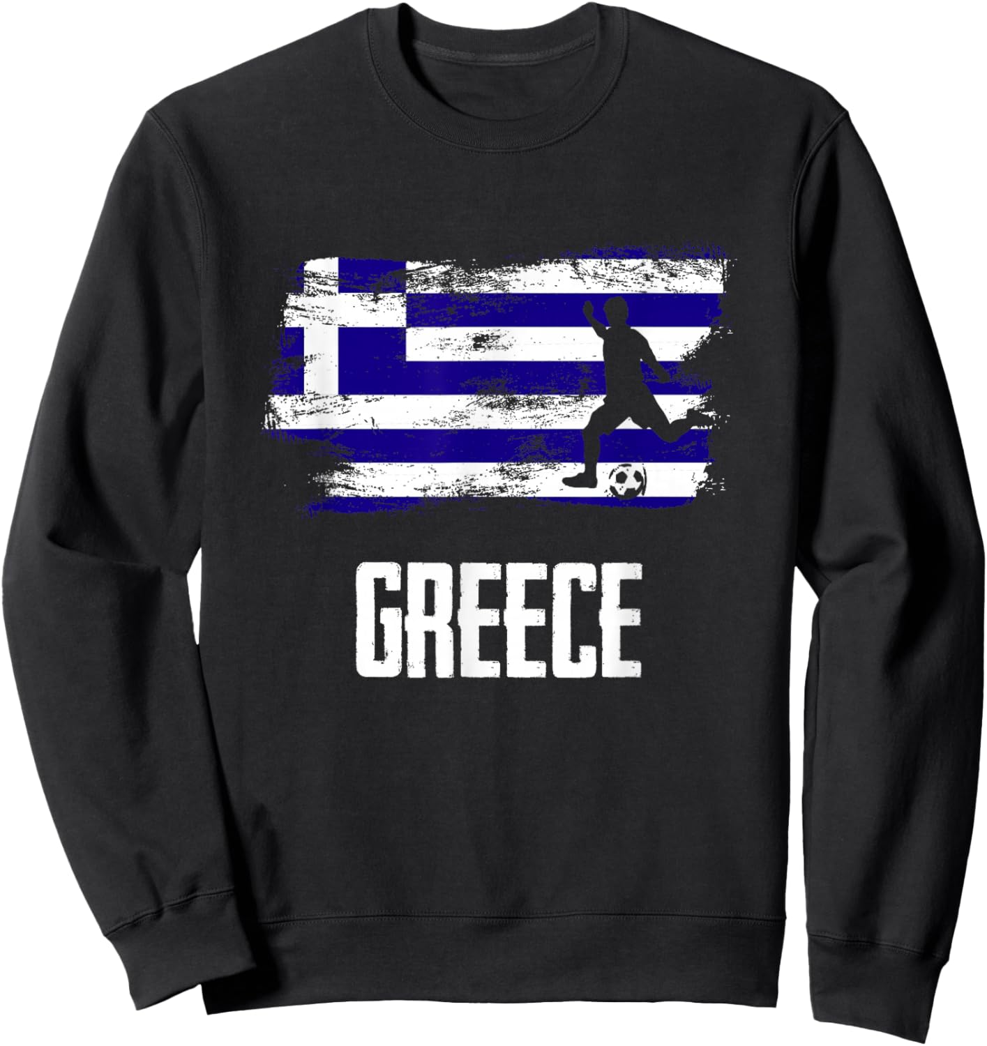 Greece Flag Jersey Greek Soccer Team Greek Sweatshirt - Sweatshirt | Black