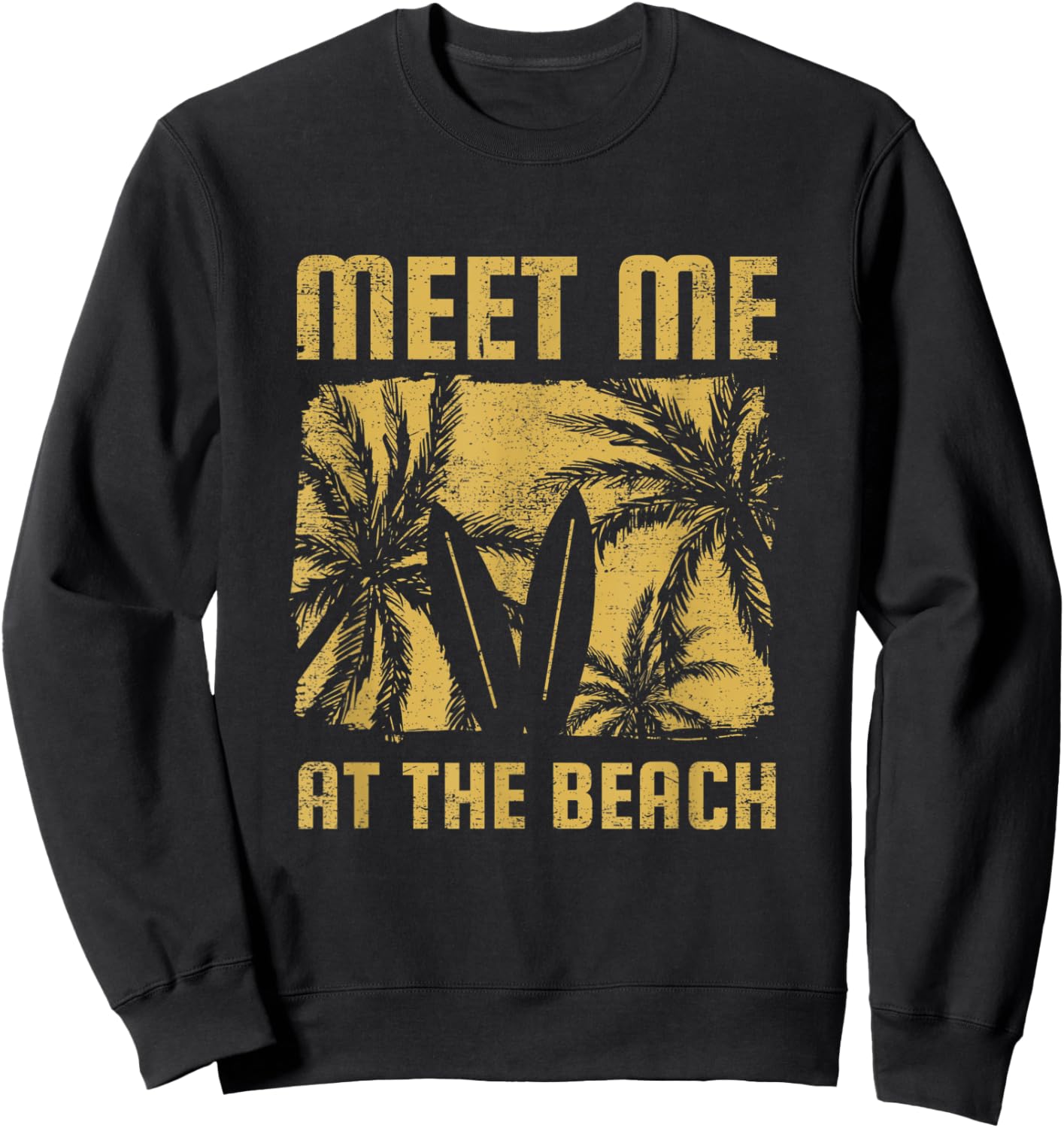 Meet Me At The Beach Surfboard, Beach Getaway Vacation Men Women Kids Sweatshirt - Sweatshirt | Black