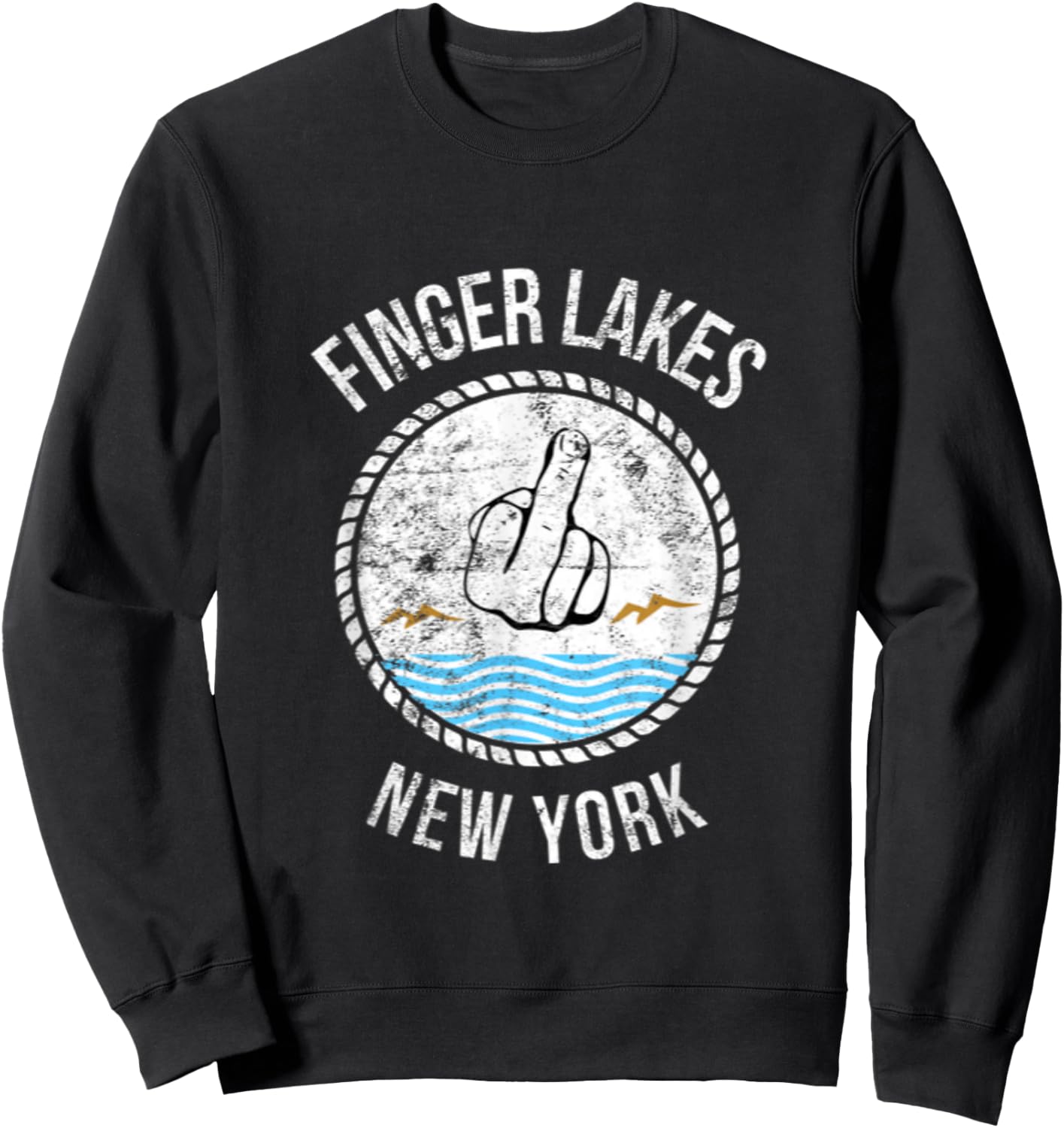 The Finger Lakes New York Travel Souvenir Sweatshirt - Sweatshirt | Black