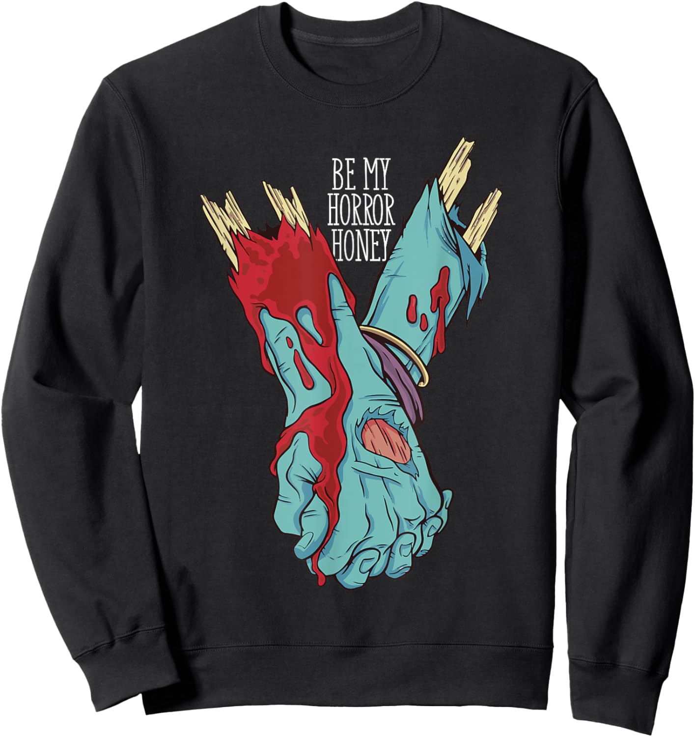 Be My Horror Honey, Zombie Love Couple Sweatshirt - Sweatshirt | Black