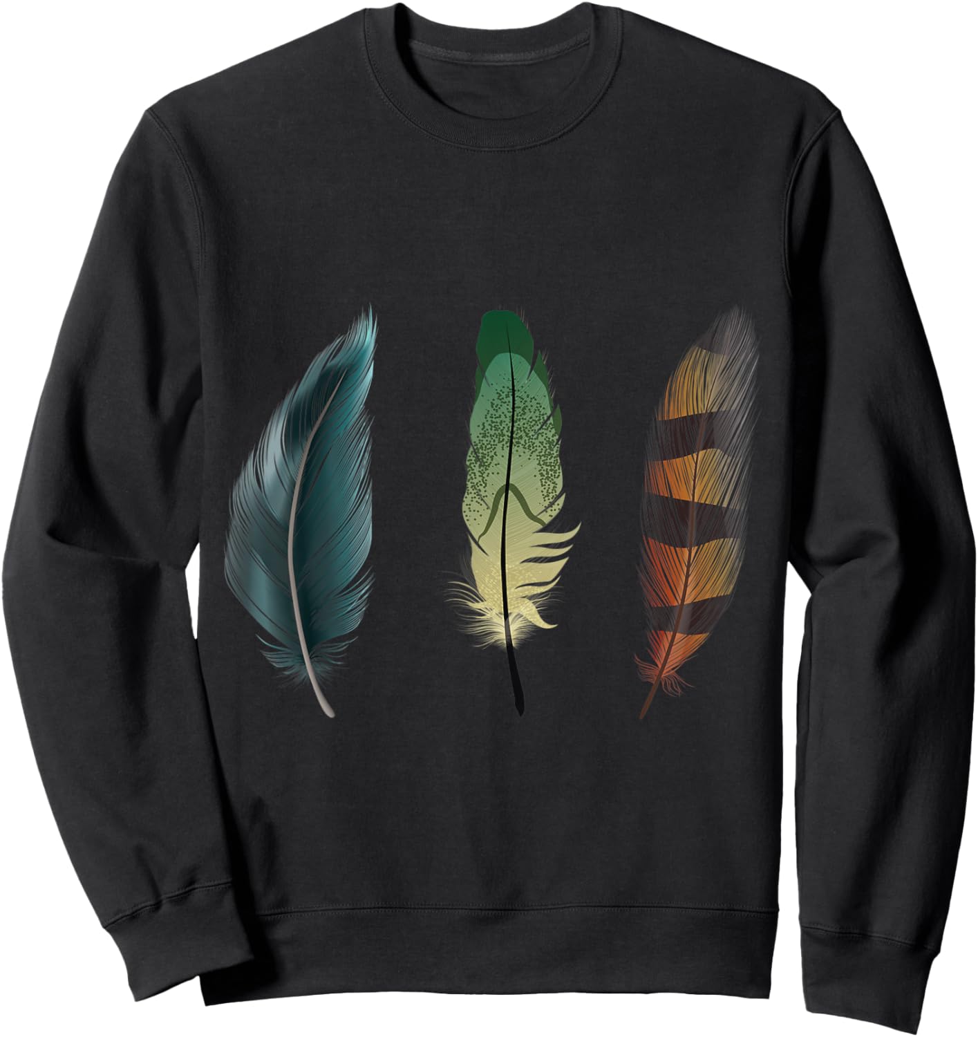 Feather Spirituel Indian-feathers Sweatshirt - Sweatshirt | Black