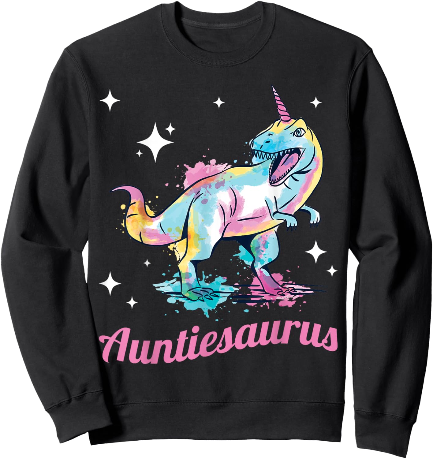 Auntie womans Dinosaur Auntiesaurus Sweatshirt - Sweatshirt | Black