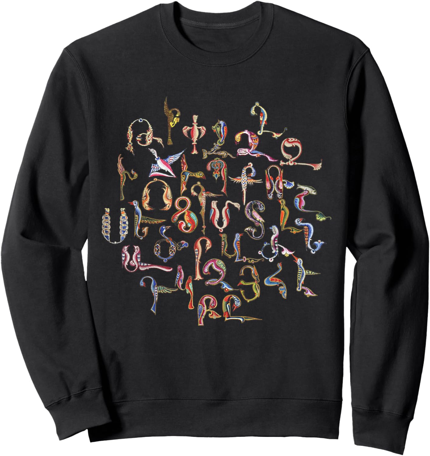 Armenian Alphabet Birds Armenia Symbols Sweatshirt - Sweatshirt | Black