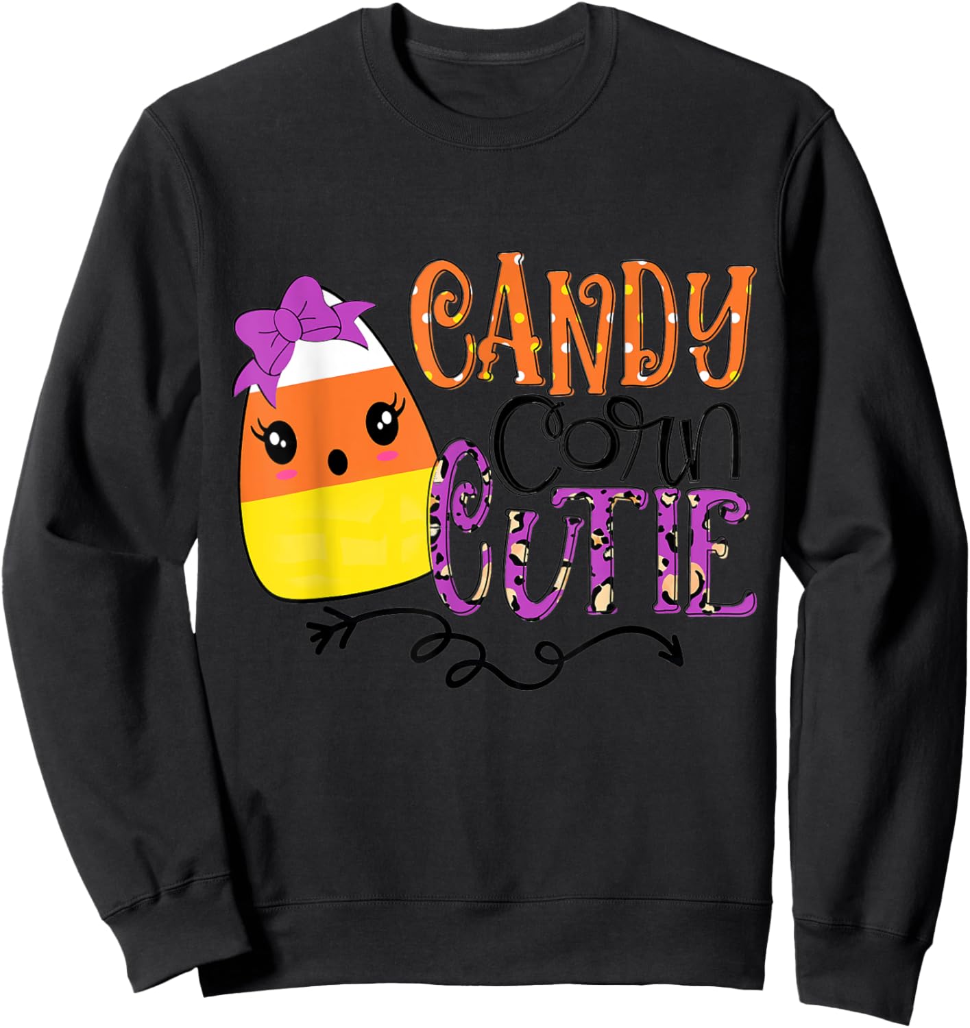 Candy Corn Cute Halloween Costume Men Women Kids Sweatshirt - Sweatshirt | Black