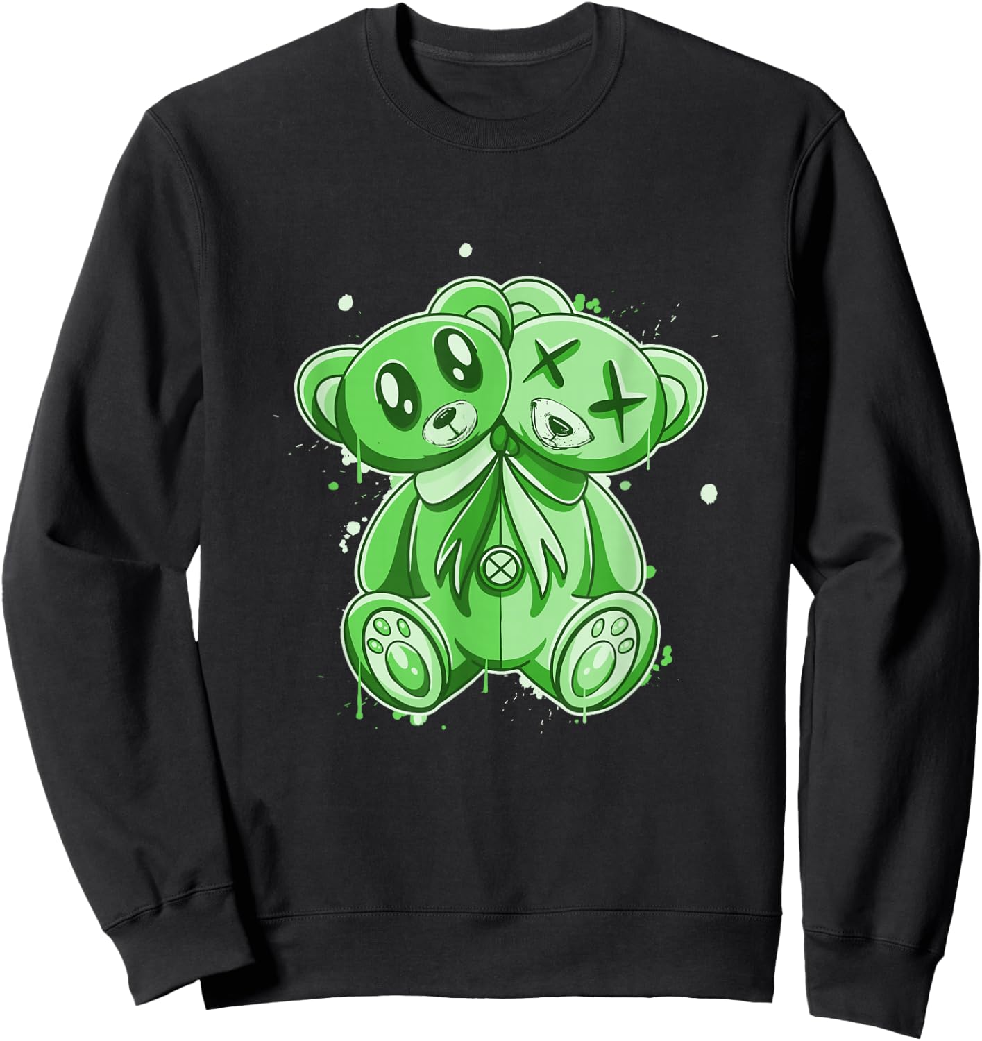 Green I'm My own Evil Twin Green Color Graphic Sweatshirt - Sweatshirt | Black