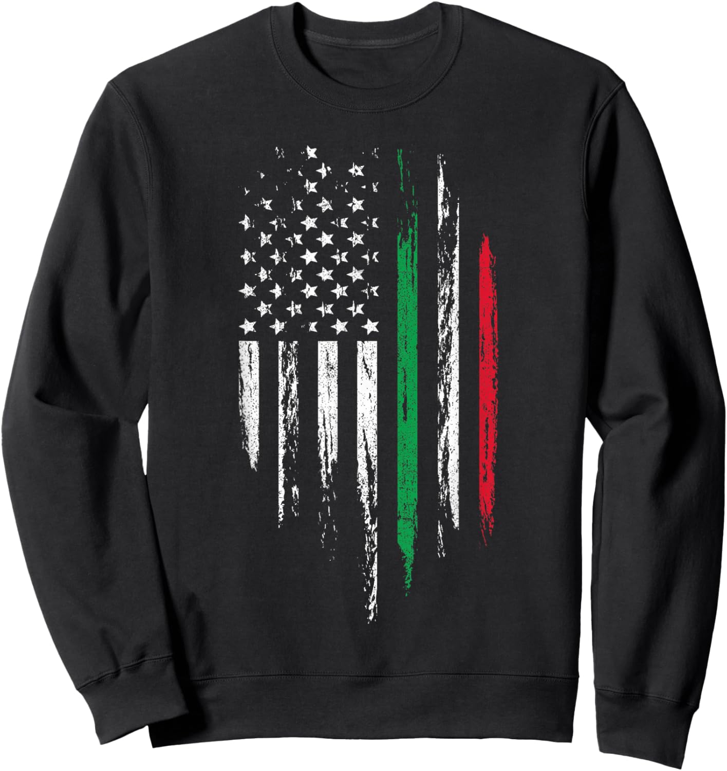 Italian American Flag Combo Italy USA Italia Patriotic Gift Sweatshirt - Sweatshirt | Black