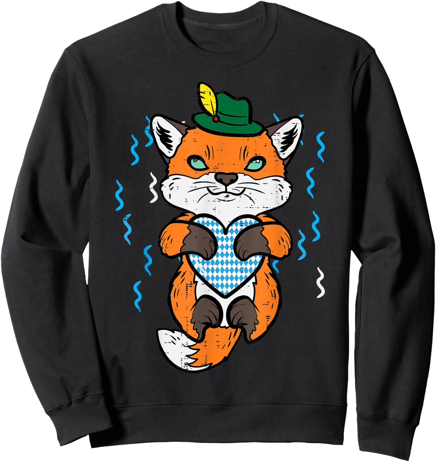 Oktoberfest Fox German Bavarian Girls Boys Kids Women Men Sweatshirt - Sweatshirt | Black
