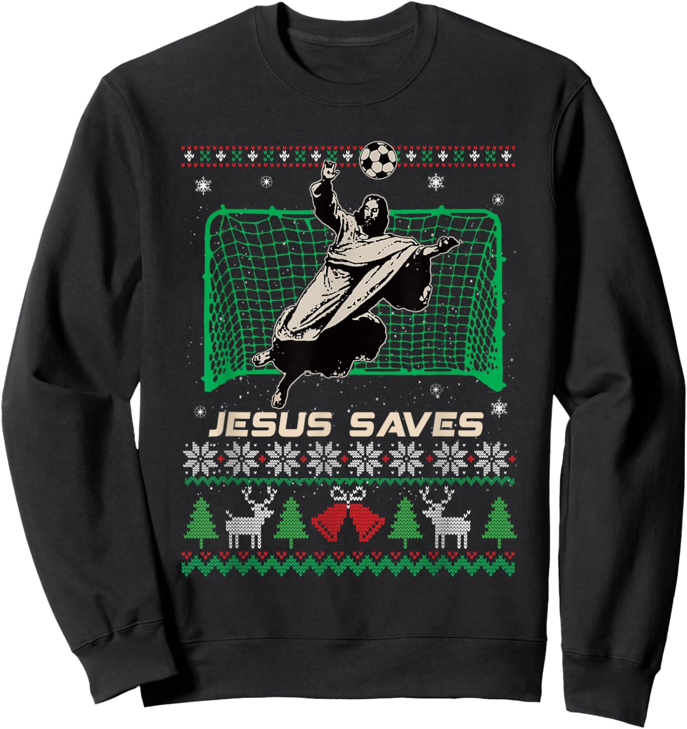Jesus Saves, Ugly Christmas Sweater, Jesus Keeper Sweatshirt - Sweatshirt | Black