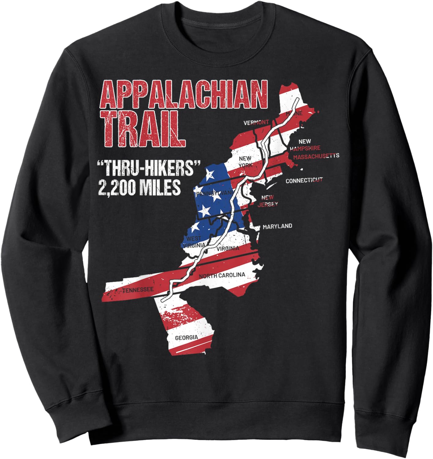Thruh Hikers, Appalachian Trail Hiking Sweatshirt - Sweatshirt | Black