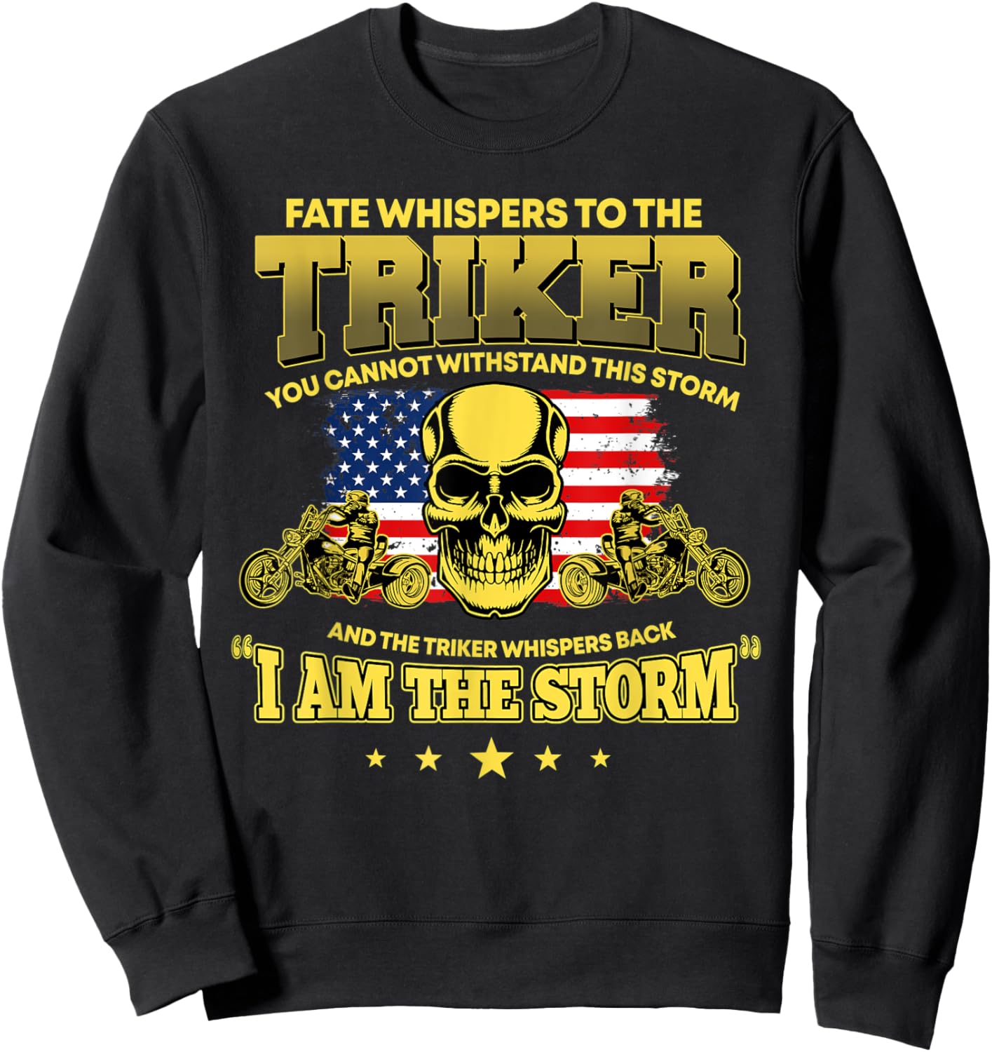 American Trike Motorcycle Lover USA Triker Biker Sweatshirt - Sweatshirt | Black