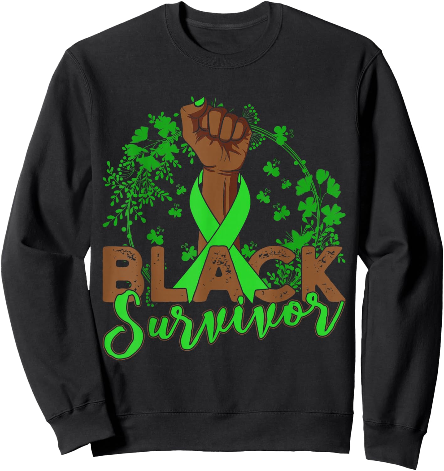 Non Hodgkin Lymphoma Awareness Black Survivor Sweatshirt - Sweatshirt | Black