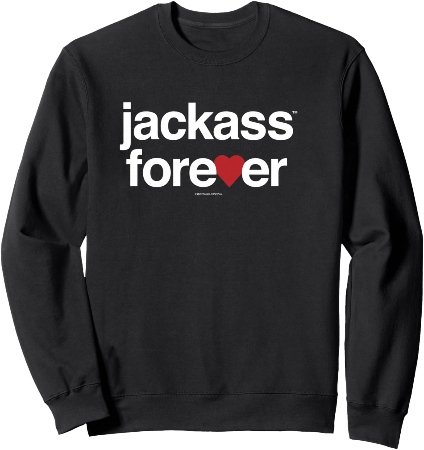 Jackass Forever Red Heart Logo Sweatshirt - Sweatshirt | Black